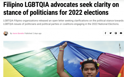 Filipino LGBT Europe joins more than 70 Filipino LGBTQIA+ organisations in an open letter that seeks clarifications on the political stance towards LGBTQIA issue
