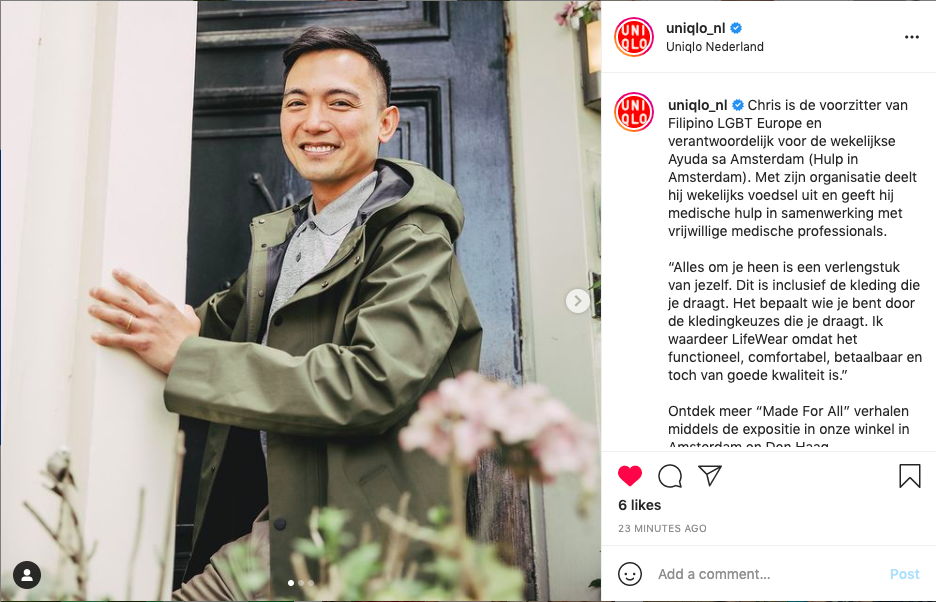 UNIQLO features Filipino LGBT Europe Chairperson on its Made for All Exhibition